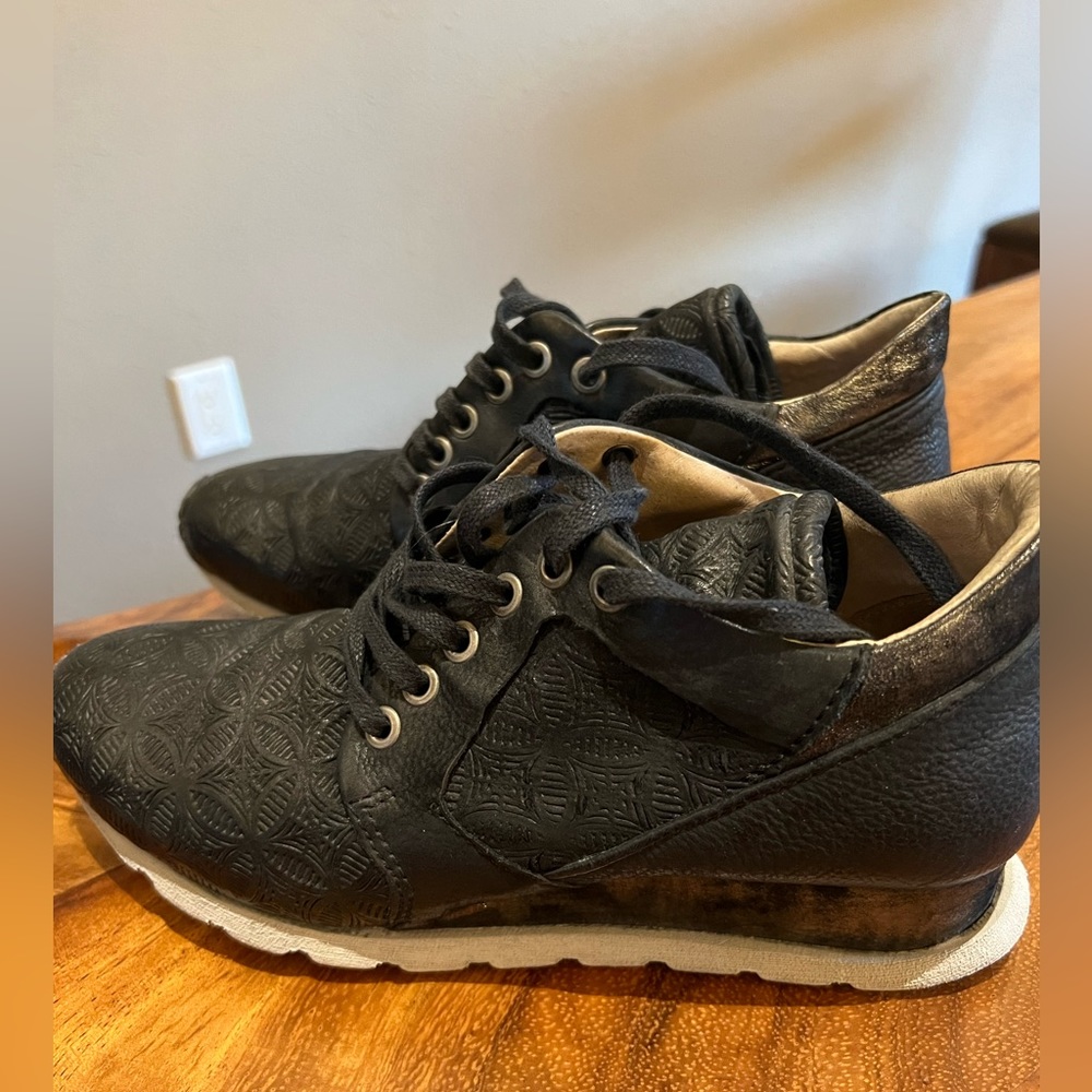 Miz Mooz Lace up Leather Wedge/Sneaker